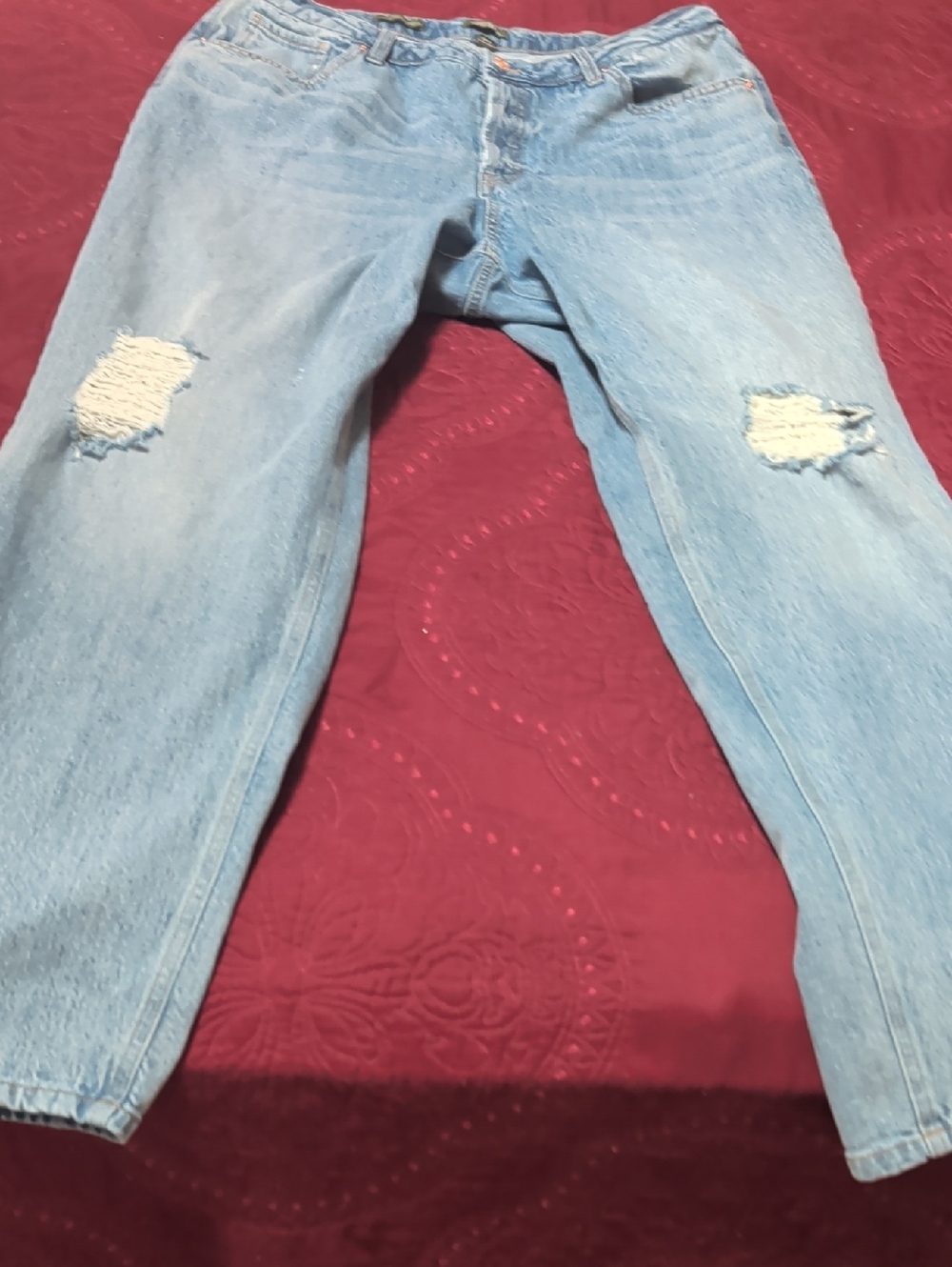 wild fable Light Blue Distressed Boyfriend Jeans